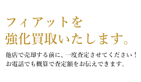 フィアット[FIAT]を強化買取致します