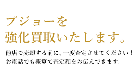 プジョー[Peugeot]を強化買取致します